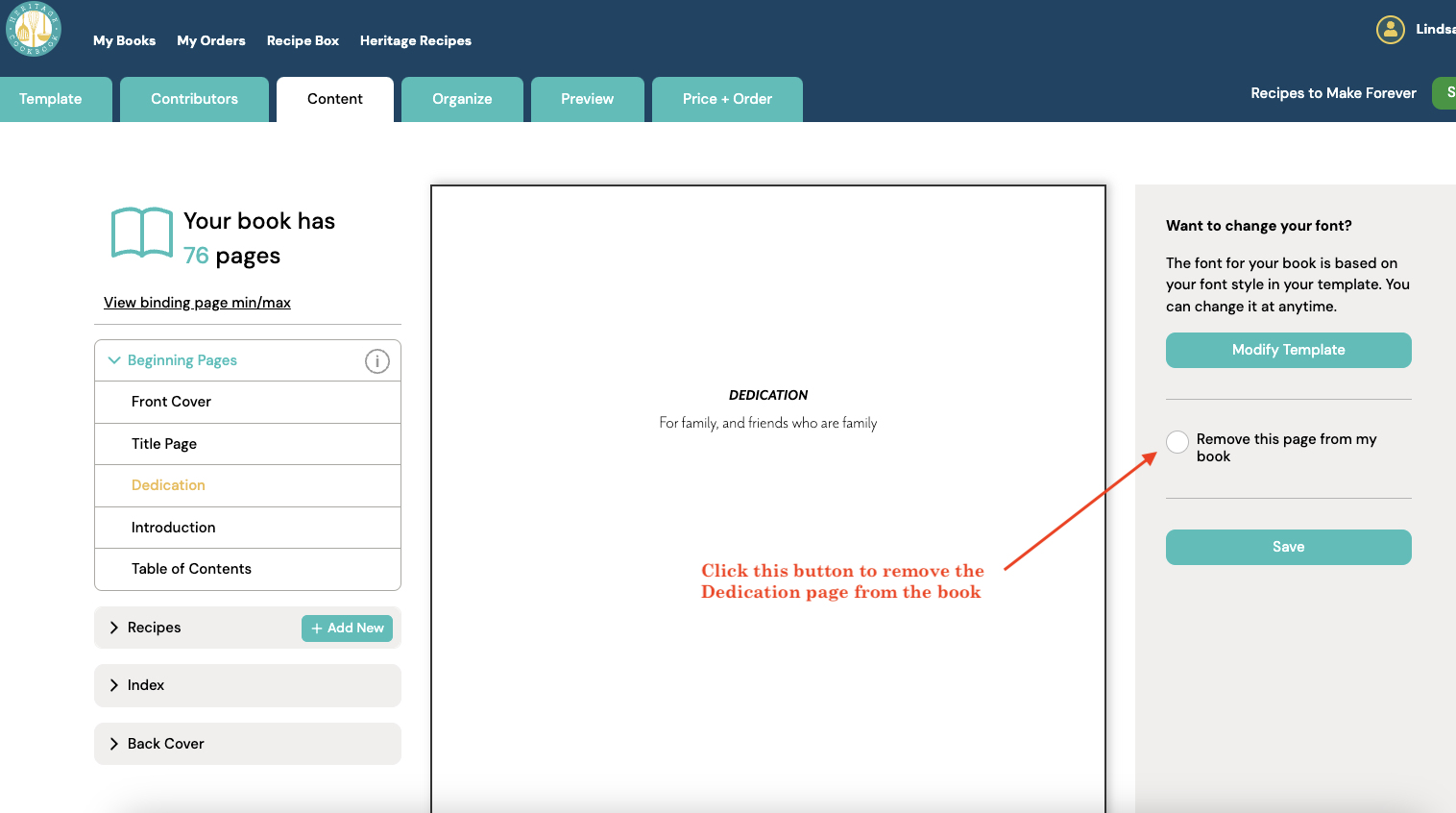 How to remove the Dedication page from your book.png